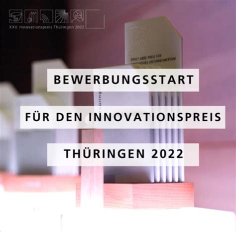 STIFT Bewerbungsstart für Thüringer Innovationspreis 2022