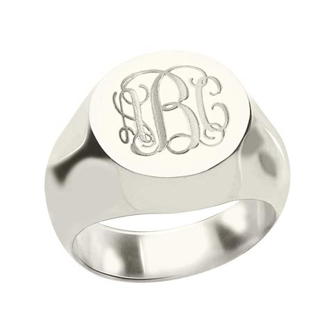 Ailin Custom Monogram Initial Ring 925 Sterling Silver 123 Letters