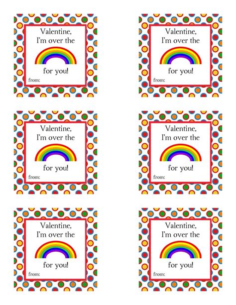 Printable Valentines Printable Skittles Valentine Rainbow