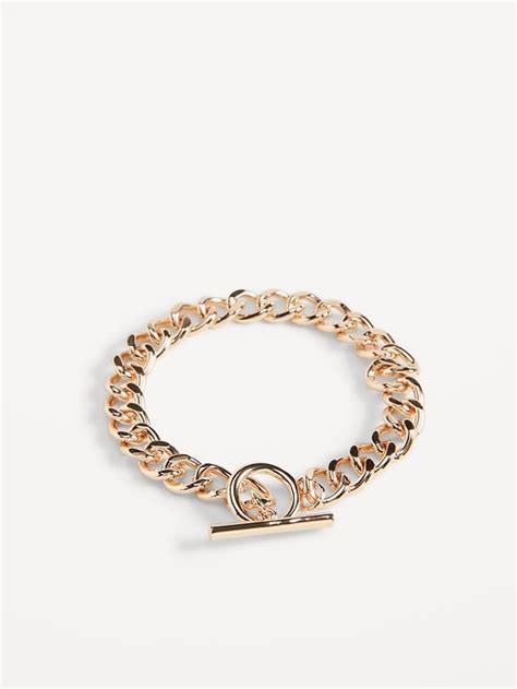 Bracelet à chaîne doré avec fermoir en bâtonnet pour Femme Old Navy