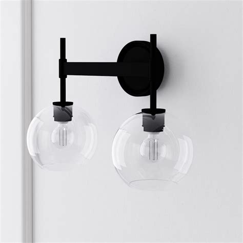 Sculptural Flat Bar Light Globe Sconce West Elm