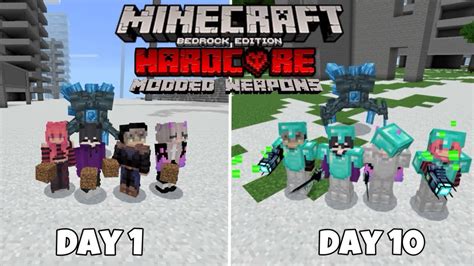 We Survived Days In Hardcore Modded Minecraft Bedrock Edition Day