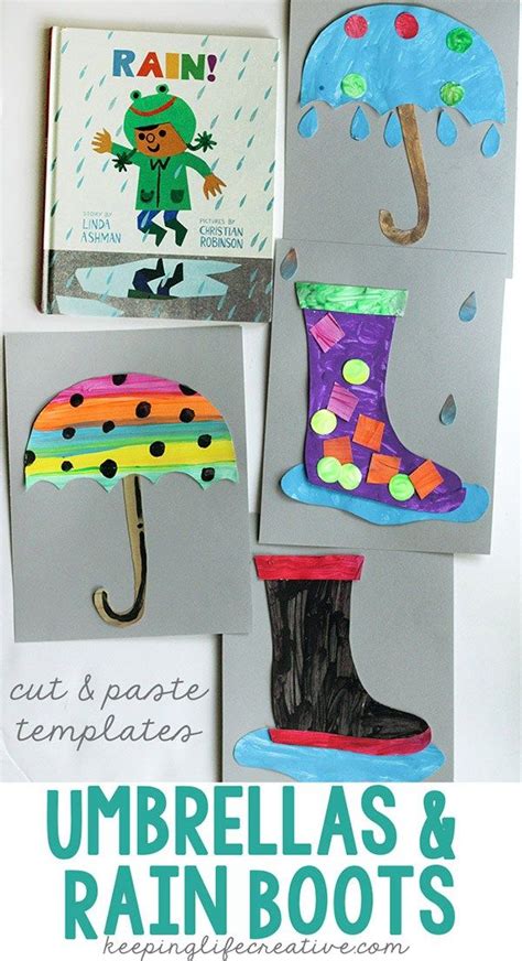 Rainy Day Umbrella and Rain Boot Craft | Rainy day crafts, Weather ...