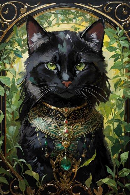 Premium AI Image | Black cat art