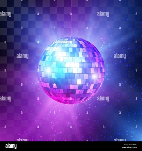 Disco Ball With Bright Rays And Bokeh Music And Dance Night Party