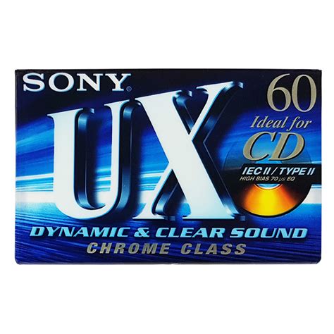 Sony Ux60 Chrome Blank Audio Cassette Tapes Retro Style Media