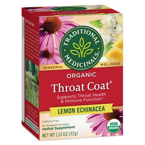 Buy Traditional Medicinals Throat Coat Lemon Echinacea 16 Tea Bags Online At Best Price In The