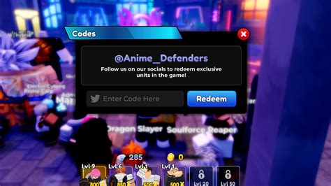 Anime Defenders Codes For Upd November Vgc