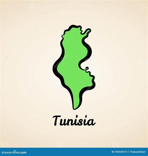 Tunisia Outline Map Stock Vector Illustration Of Outline 190439373