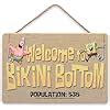 Amazon Nickelodeon SpongeBob SquarePants Welcome To Bikini Bottom Hanging Wood Wall Decor