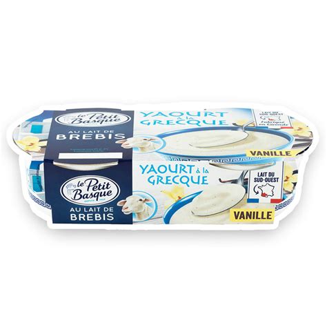 Yaourt La Grecque Au Lait De Brebis Vanille Le Petit Basque