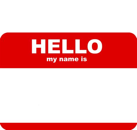 Hi My Name Is Template