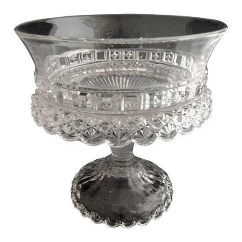 Dalzell Gilmore And Leighton Glass Compote Starred Block C 1888 From Victoriascurio On Ruby Lane