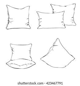 Illustration Pillow Art Pillow Isolated White Stock Vector Royalty