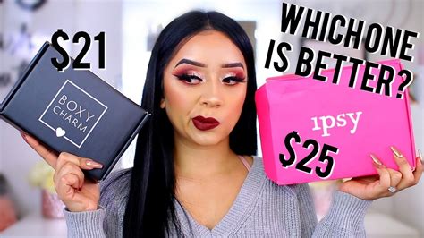 BOXYCHARM V S IPSY GLAM BAG PLUS UNBOXING TRYNG OUT FIRST BOX OF 2019