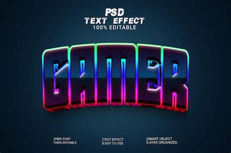 Effet De Style De Texte Cr Atif Gamer Psd Psd Premium