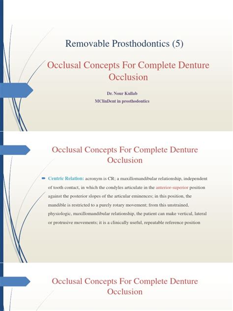7 - Occlusal Concepts For Complete Denture Occlusion1 | PDF | Dentures ...