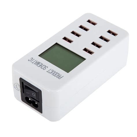 CARPRIE Smart USB зарядное устройство светодиодный дисплей 8 портов 40 ...