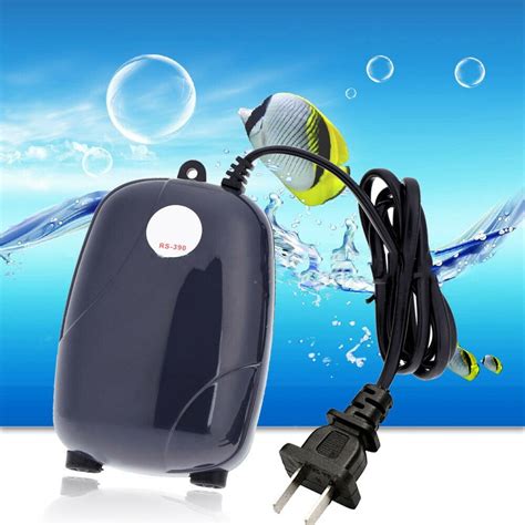 Portable Aquarium Fish Air Pump Quiet Dual Outlet Fish Tank Aerator