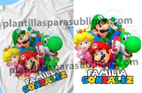 Plantillas Familia Playera Mario Bros Plantillas Para Sublimar