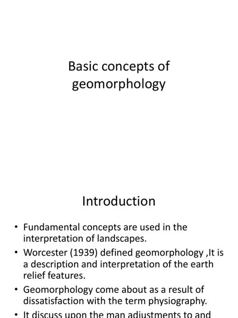 Lec2 Fundamental Concepts Of Geomorphology Pdf Geomorphology Geology