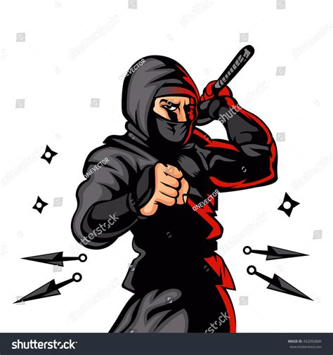 Black Ninja Cartoon. Stock Vector 432092800 : Shutterstock