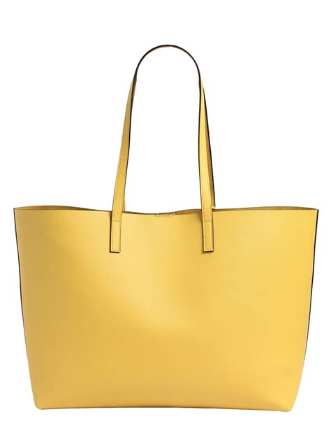 Saint Laurent Soft Leather Tote Bag In Yellow Lyst