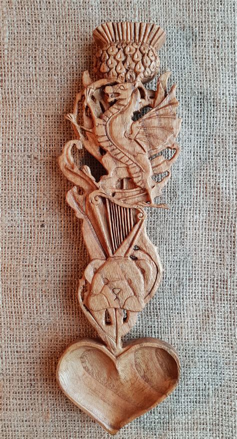 Welsh Love Spoon In Wooden Spoon Carving Carved Spoons Welsh