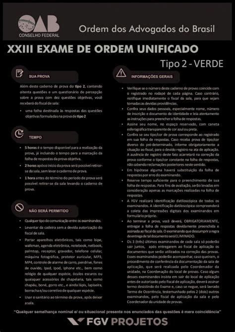 Pdf Xxiii Exame De Ordem Unificadofica Transparente De Cor Azul Ou