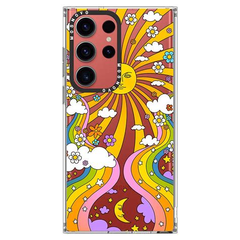 70s Psychedelic Groovy Art Phone Case Samsung Galaxy S23 Ultra Case Mosnovo