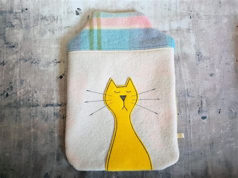Cat Hot Water Bottle Cover Felt