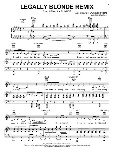 Legally Blonde Remix Sheet Music Direct