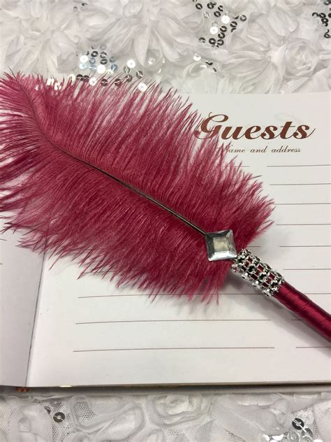 Elegant Ostrich Feather Pen In Your Choice Of Colors Etsy