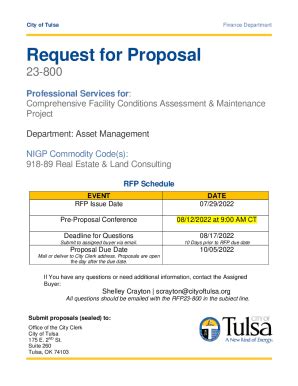 Fillable Online Request For Proposals Rfp For Professional Services