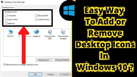 How To Add Or Remove Desktop Icons In Windows 10 Easy Way Etc Techno Bd Youtube