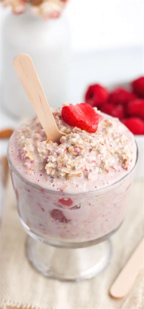 Healthy Strawberry Shortcake Overnight Dessert Oats Vegan Gluten Free