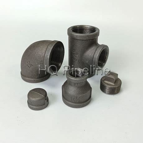 Bsp NPT Black Threaded Fittings Malleable Iron Pipe Fittings For Gas