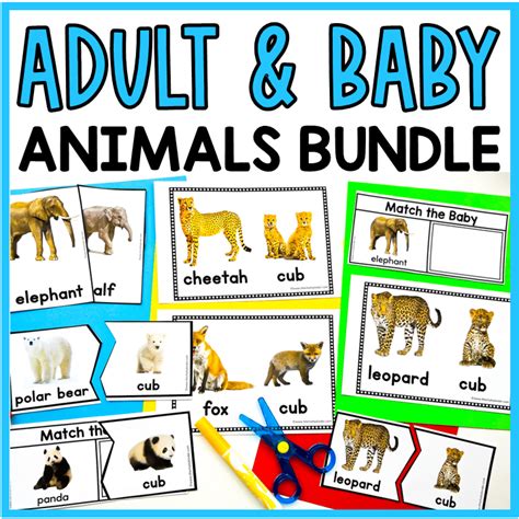 Adult and Baby Animals Bundle - Puzzles, Flashcards, Posters - The ...