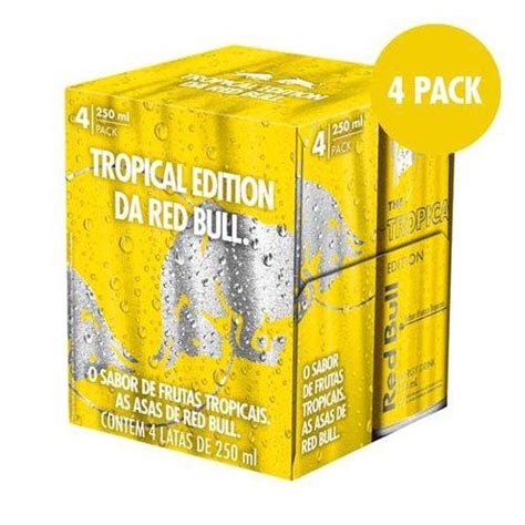 🏷️【tudo Sobre】→ Red Bull Tropical Edition 4 Latas