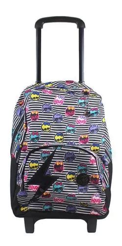 Mochila Con Asa Luxcel De Rodinhas Monster High Color Gris Mercadolibre