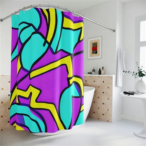 Boho Art Shower Curtain Ai Art Print Modern Bathroom Decor Abstract