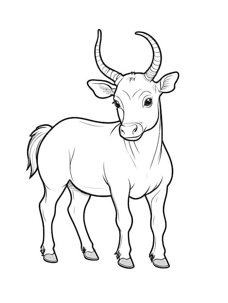 Premium Photo Cow Outline White Coloring Page Ai Generated