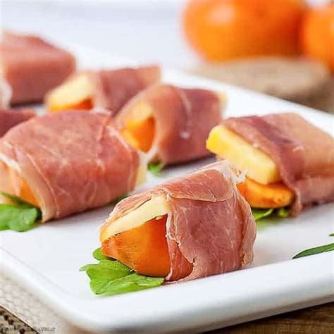 Persimmon Prosciutto Cheese Bites - Flavour and Savour