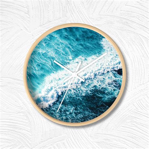 Amazing Sea Wave Ocean Wall Clock Nautical Home Decor Modern Minimal