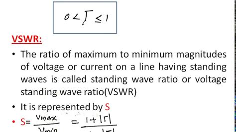 Ktu Ee302 Electromagnetics Lecture 36 Voltage Standing Wave Ratio Youtube