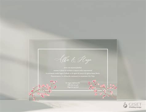 Invitaciones De Boda Transparentes Con Flores De Sakura Giset Wedding