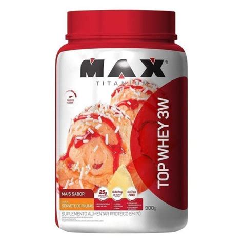 Whey Protein Top Whey 3W Mais Sabor 900 G Max Titanium Whey Blend