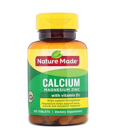 Nature Made Calcium Magnesium Zinc With Vitamin D Tablets