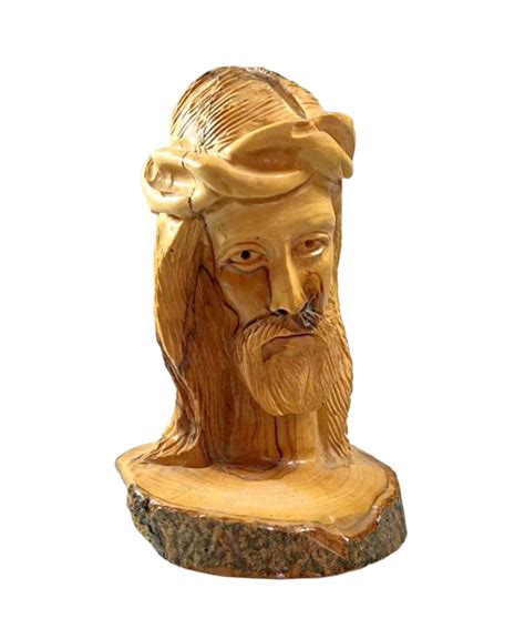 Jesus Head Statue Carved On Olive Tree Branch Jesus Statue Olive