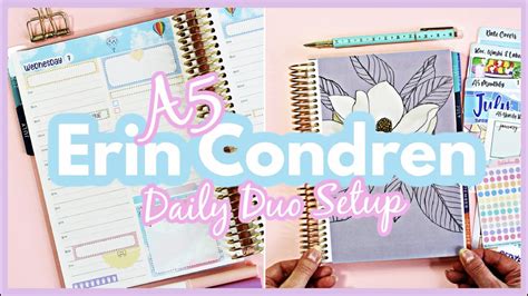 2022 New Erin Condren A5 Daily Duo Planner Set Up YouTube